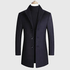 Brayden - Men's Tailored Wool Blend Coat with Notch Lapel