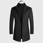 Brayden - Men's Tailored Wool Blend Coat with Notch Lapel