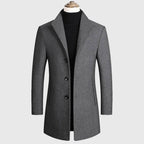 Brayden - Men's Tailored Wool Blend Coat with Notch Lapel
