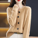 Brianna - Women's Casual Fitted Cable Knit Cardigan