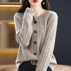 Brianna - Women's Casual Fitted Cable Knit Cardigan