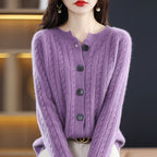 Brianna - Women's Casual Fitted Cable Knit Cardigan