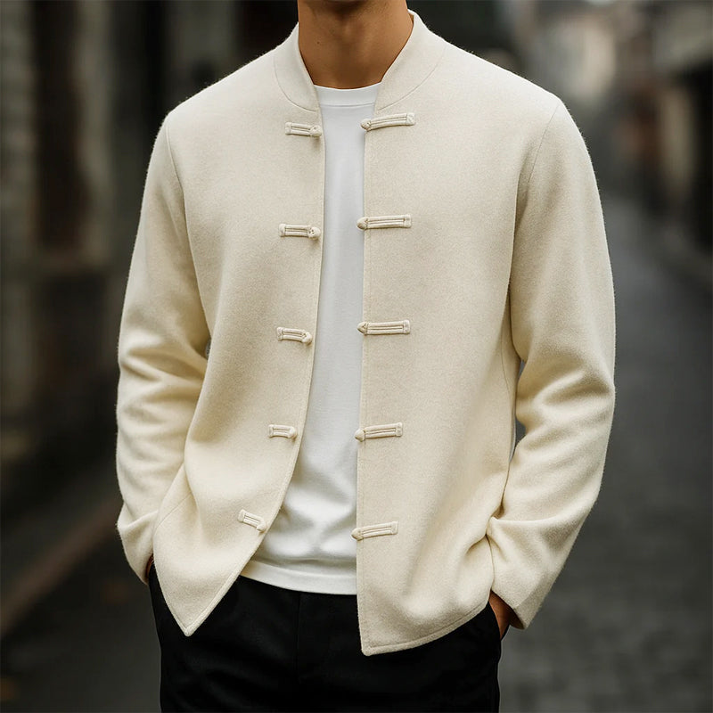 Caleb - Men's Cashmere Mandarin Collar Cardigan