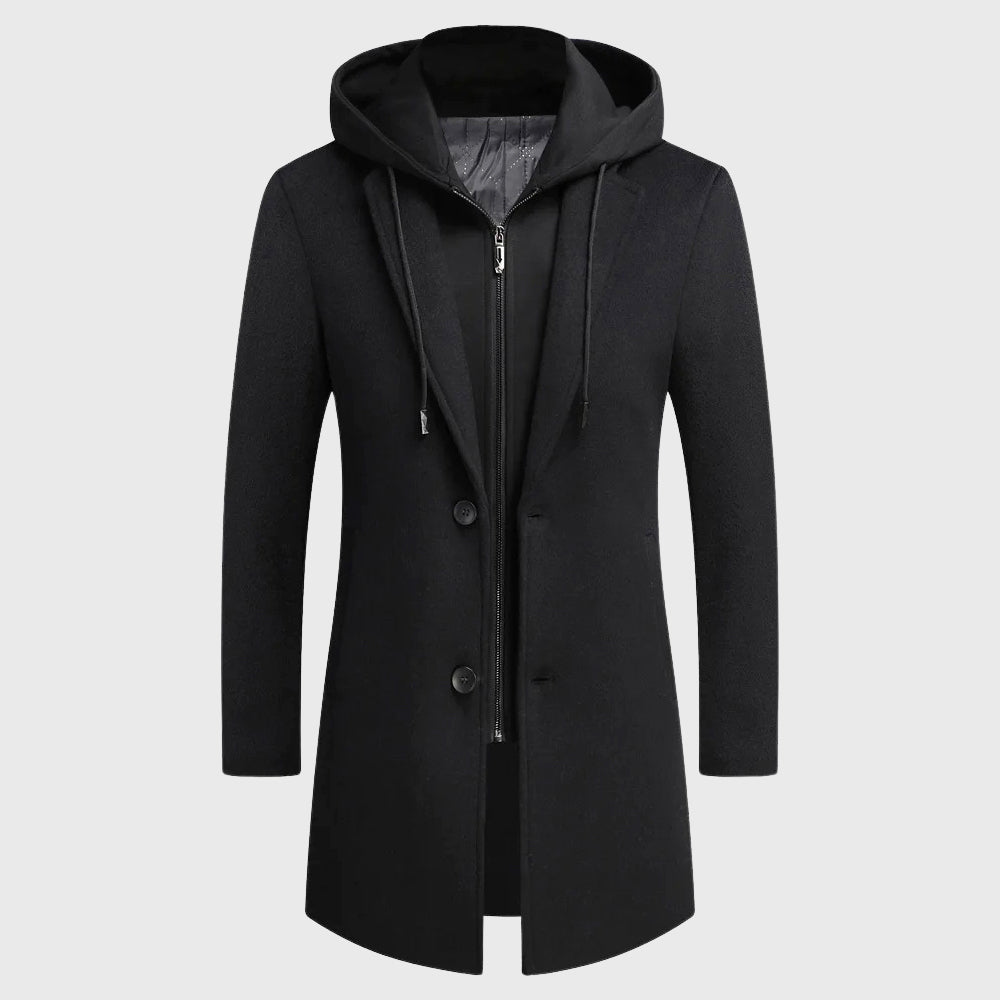 Calvin - Men's Casual Hooded Overcoat