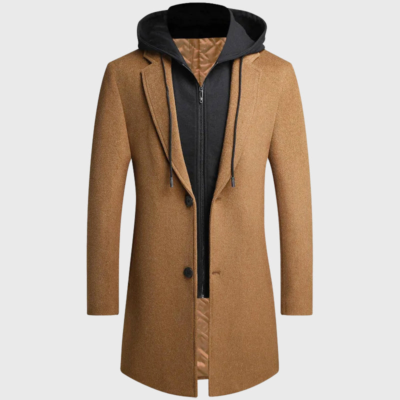 Calvin - Men's Casual Hooded Overcoat