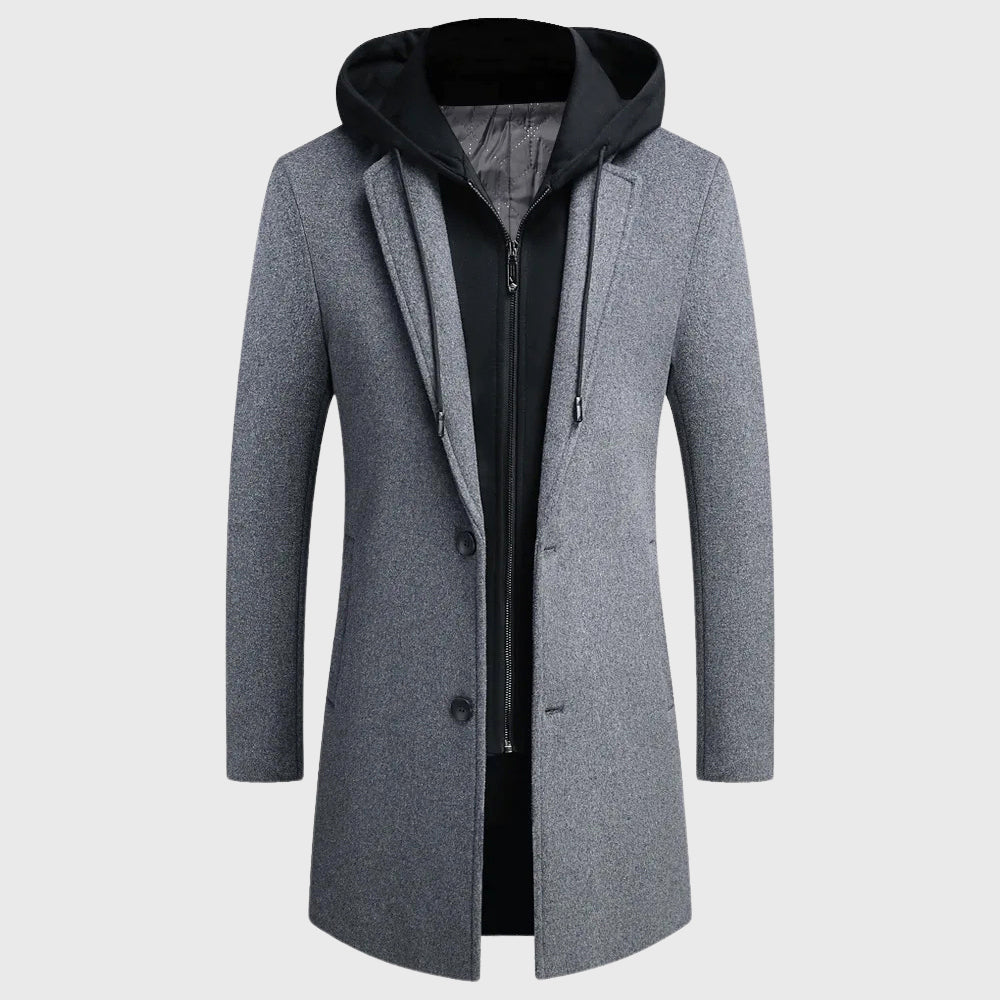 Calvin - Men's Casual Hooded Overcoat