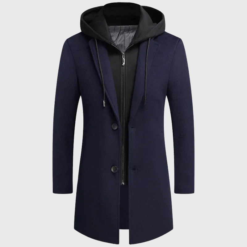 Calvin - Men's Casual Hooded Overcoat