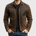 Carter - Men's Vintage Distressed Leather Jacket