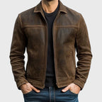 Carter - Men's Vintage Distressed Leather Jacket