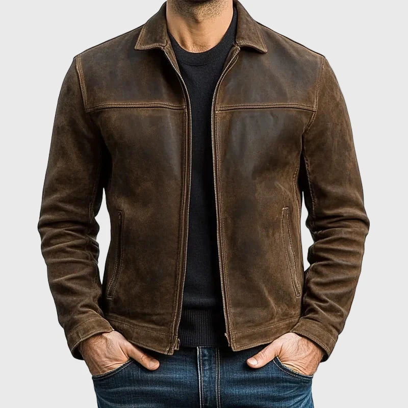 Carter - Men's Vintage Distressed Leather Jacket