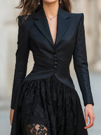 Cassidy - Women's Three-Piece Tailored Blazer Lace Skirt Set