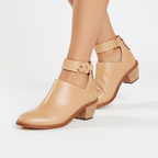 Celine - Women's Cutout Ankle Strap Block Heel Boots