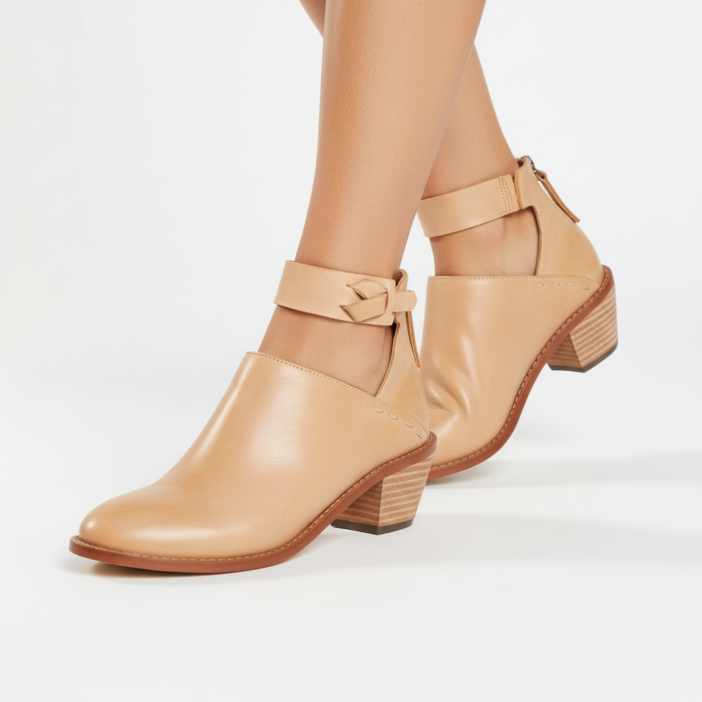 Celine - Women's Cutout Ankle Strap Block Heel Boots