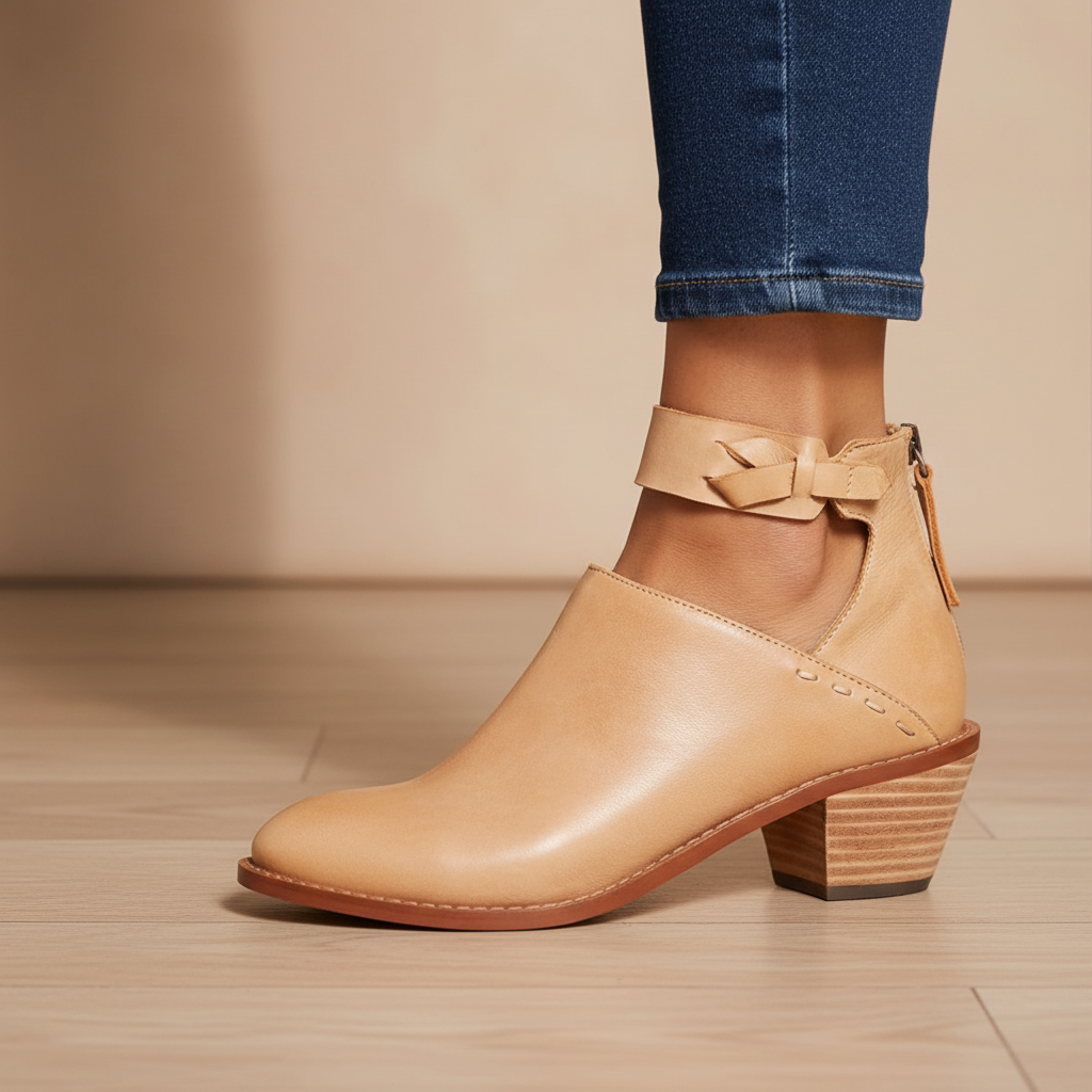 Celine - Women's Cutout Ankle Strap Block Heel Boots