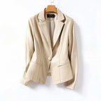 Celine - Women's One-Button Genuine Leather Blazer