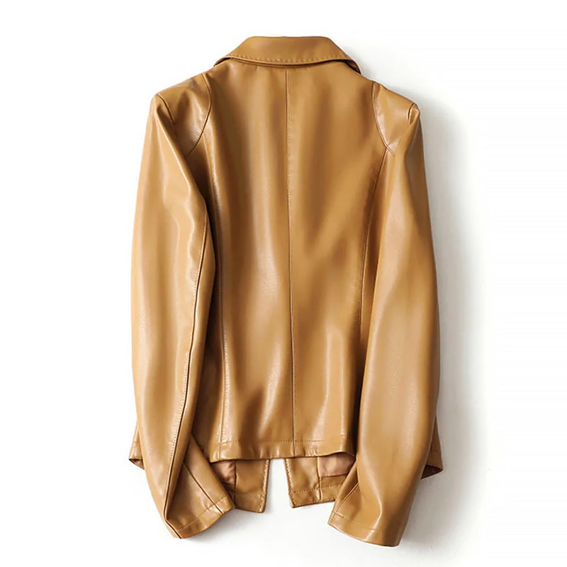 Celine - Women's One-Button Genuine Leather Blazer