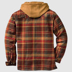 Charles - Men's Plaid Shirt Jacket with Quilted Hood