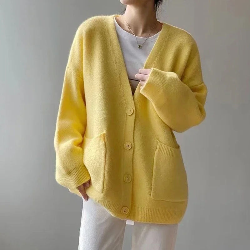 Chloe - Women's Relaxed Button-Front Soft Knit Cardigan