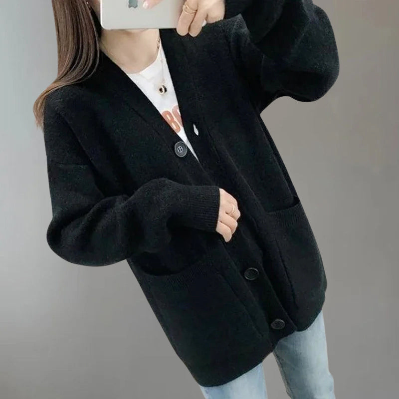 Chloe - Women's Relaxed Button-Front Soft Knit Cardigan