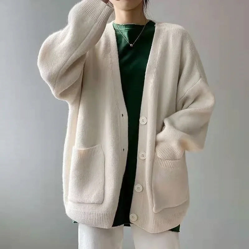 Chloe - Women's Relaxed Button-Front Soft Knit Cardigan