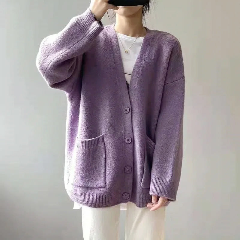 Chloe - Women's Relaxed Button-Front Soft Knit Cardigan