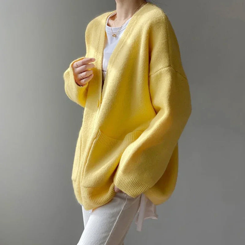 Chloe - Women's Relaxed Button-Front Soft Knit Cardigan