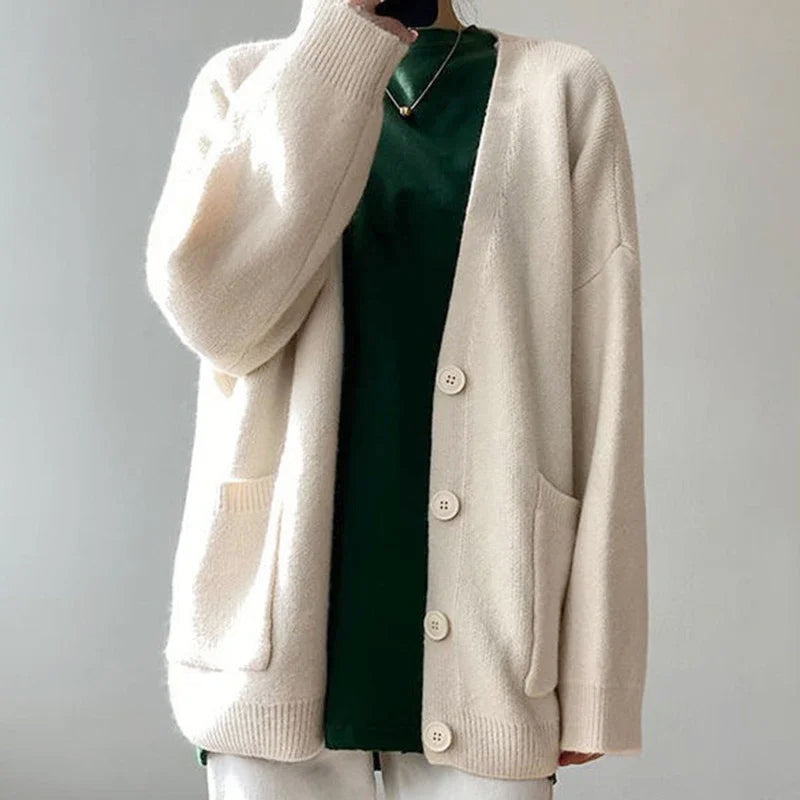 Chloe - Women's Relaxed Button-Front Soft Knit Cardigan