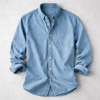 Collin - Men's Long-Sleeve Denim Button-Up Shirt