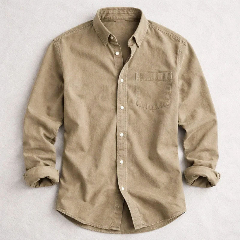Collin - Men's Long-Sleeve Denim Button-Up Shirt