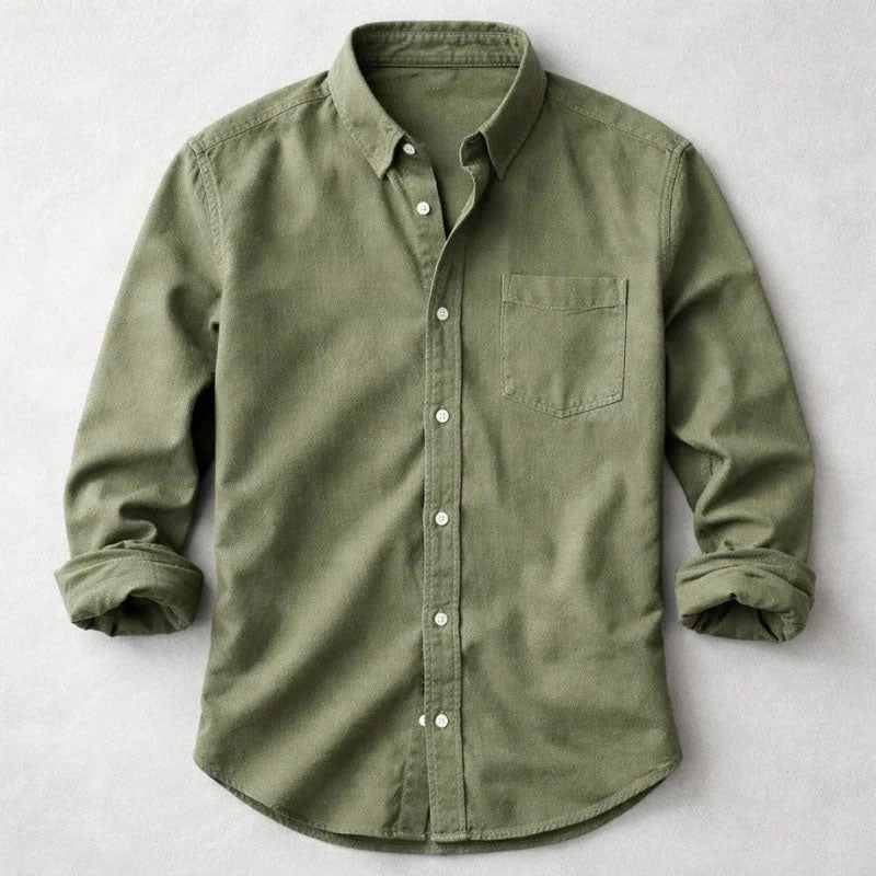 Collin - Men's Long-Sleeve Denim Button-Up Shirt