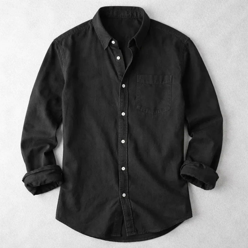 Collin - Men's Long-Sleeve Denim Button-Up Shirt