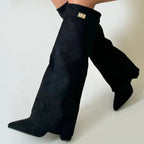 Danna - Women's Fold-Over Suede Knee Boots