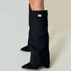 Danna - Women's Fold-Over Suede Knee Boots