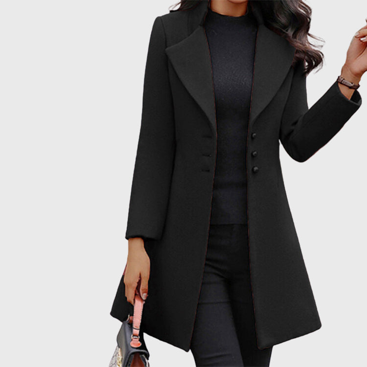 Diana - Women's Long Lapel Overcoat