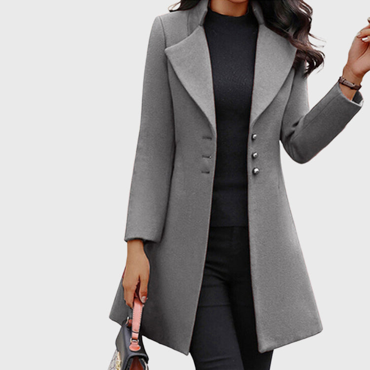 Diana - Women's Long Lapel Overcoat