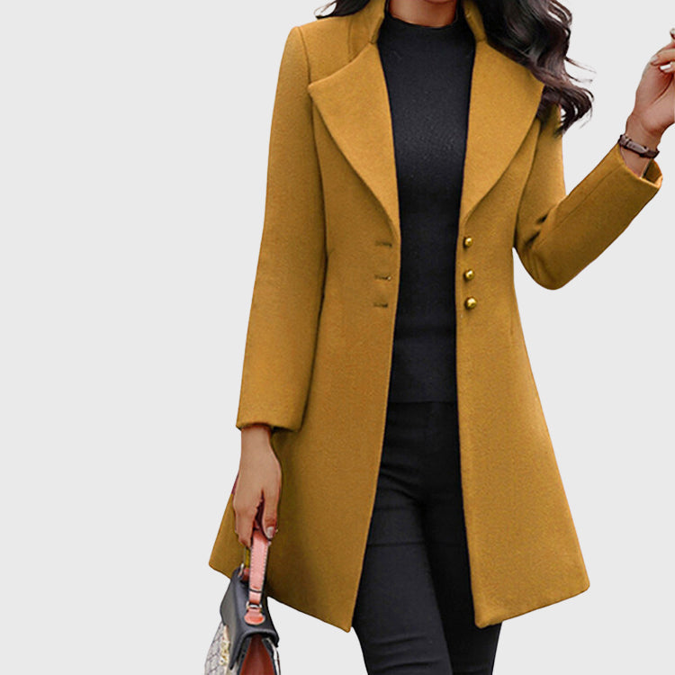 Diana - Women's Long Lapel Overcoat