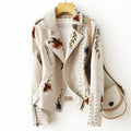 Elena - Women's Embroidered Studded Leather Jacket