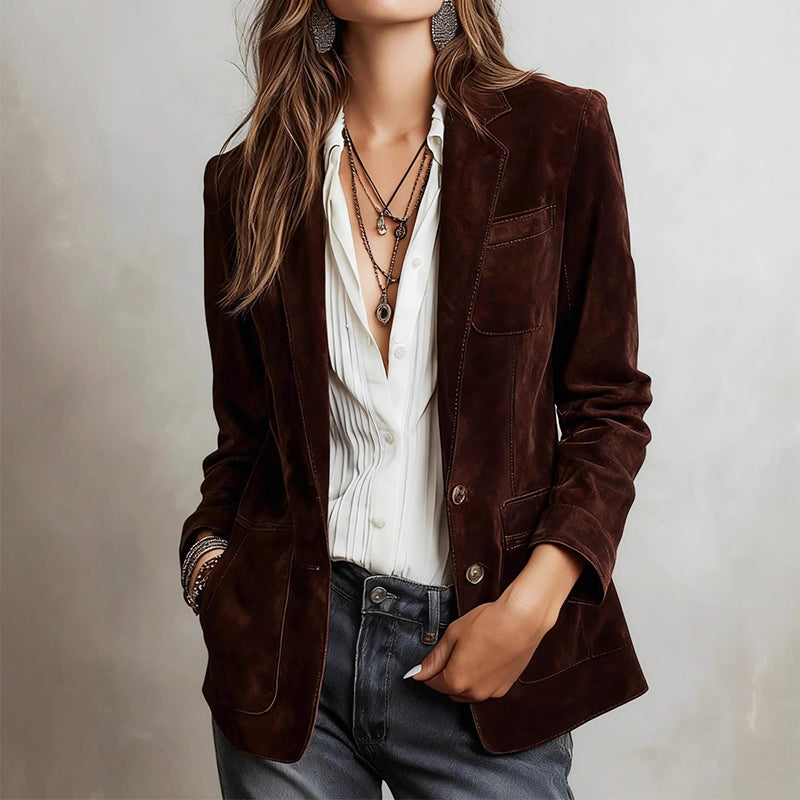 Elizabeth - Women's Tailored Leather Blazer