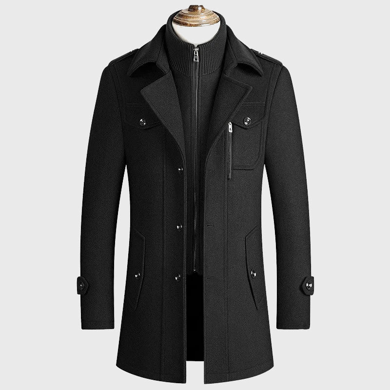 Elmer - Men's Wool-Blend Double Closure Overcoat