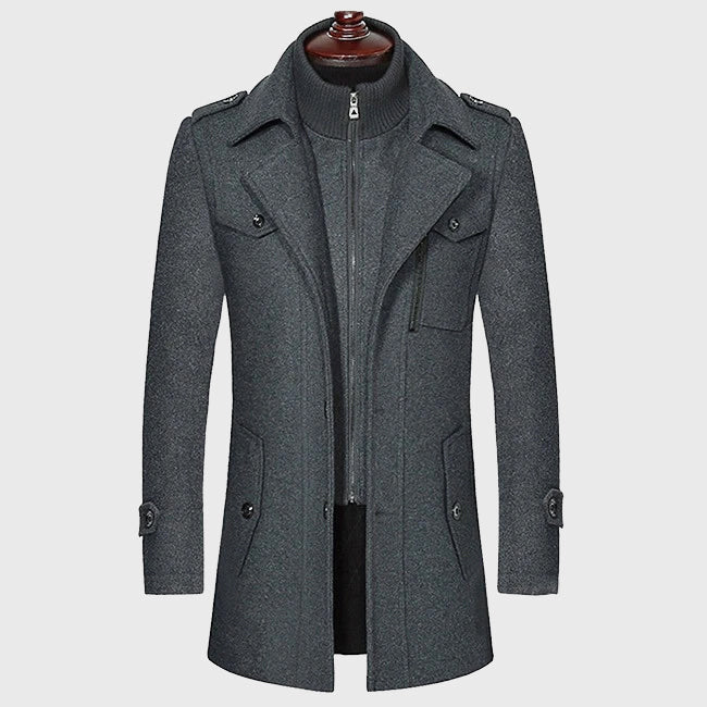 Elmer - Men's Wool-Blend Double Closure Overcoat