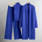 Eloise - Women's Lounge Style Ribbed 3-Piece Knit Set