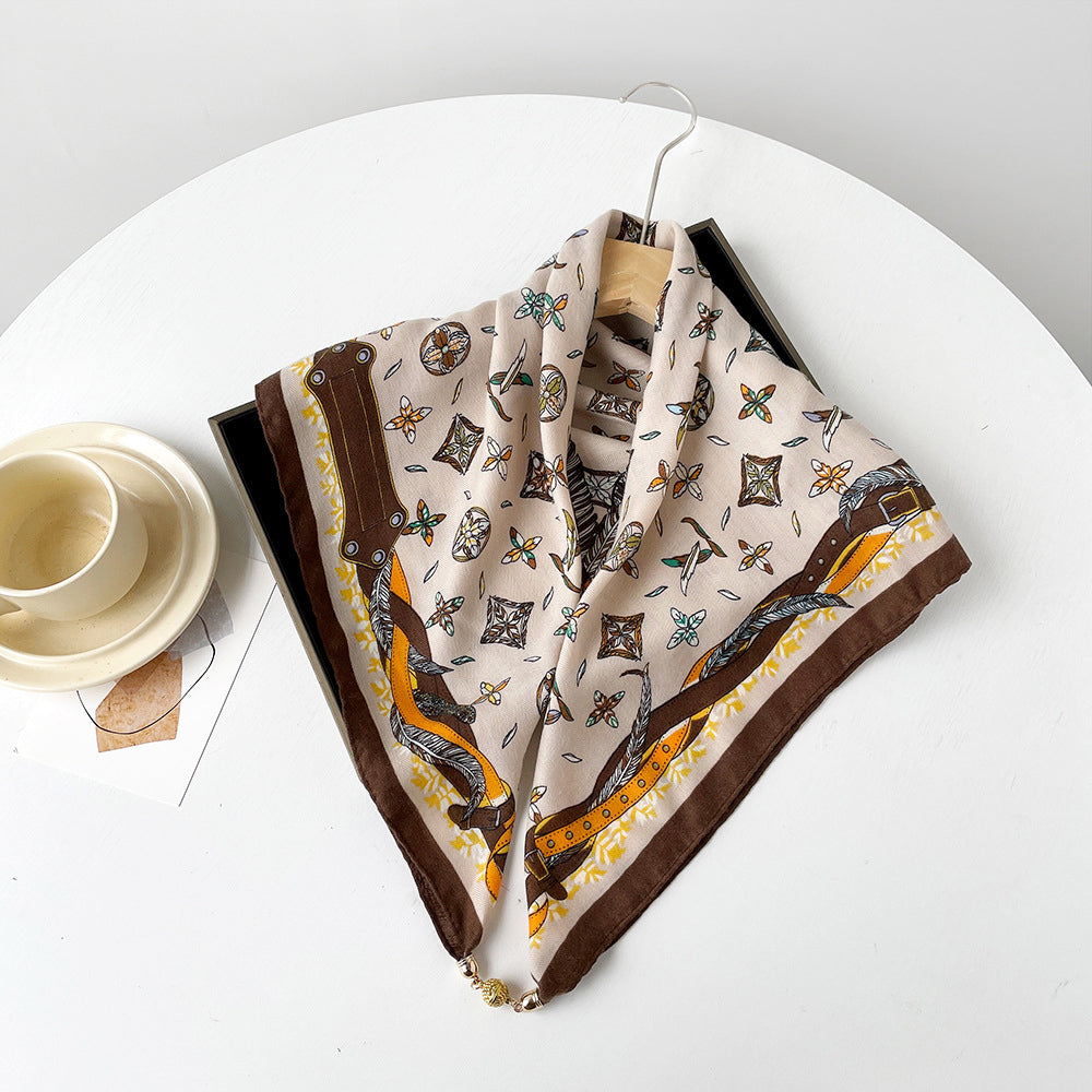 Elowyn - Women's Vibrant Patterned Silk Neckscarf