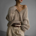 Emery - Women's Fuzzy V-Neck Cardigan