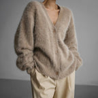Emery - Women's Fuzzy V-Neck Cardigan