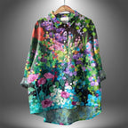 Emma - Women's Floral Print Button-Up Shirt