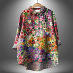 Emma - Women's Floral Print Button-Up Shirt