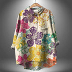 Emma - Women's Floral Print Button-Up Shirt