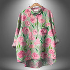 Emma - Women's Floral Print Button-Up Shirt