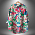 Emma - Women's Floral Print Button-Up Shirt