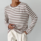Esmeralda - Women's Striped Long Sleeve Crew Neck Shirt